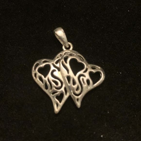 ♥️ Sale 3for$15! Three Heart Pendants Ceramic, Silver Tone, & (Maybe) Pewter. - Picture 4 of 7